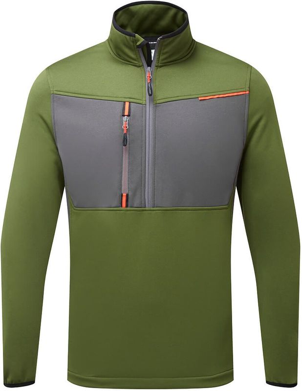 WX3 Tech Fleece met halve rits maat L, "Olive Green"