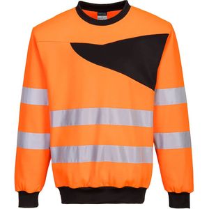 PW2 Hi-Vis Sweatshirt met ronde hals maat 4XL, Orange/Black