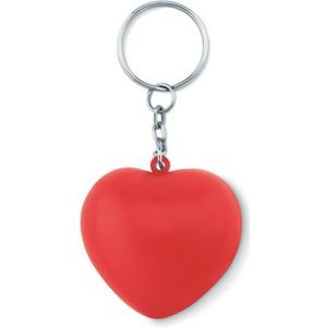 Sleutelhanger met PU hart Lovy ring, rood