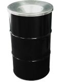 BinBin prullenbak 120 liter zwart met vlamvertragend deksel - Olievatprullenbak