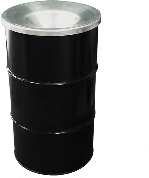 BinBin prullenbak 120 liter zwart met vlamvertragend deksel - Olievatprullenbak