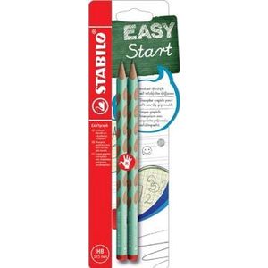 STABILO EASYgraph S Pastel potlood, HB, 3,15 mm, blister van 2 stuks, voor rechtshandigen, groen