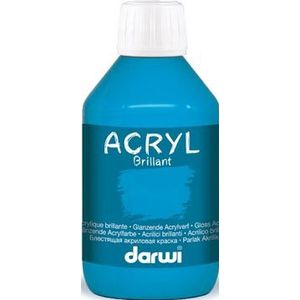 Darwi glanzende acrylverf, flacon van 250 ml, lichtblauw