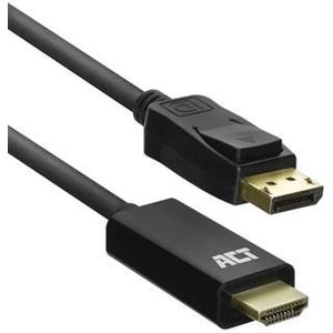 ACT AC7550 video kabel adapter 1,8 m DisplayPort HDMI Type A (Standaard) Zwart (AC7550)