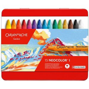 Waskrijt Caran d'Ache neocolor-I 15stuks assorti