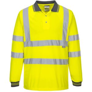 Hi-Vis Lange Mouw Poloshirt maat 5XL, Yellow