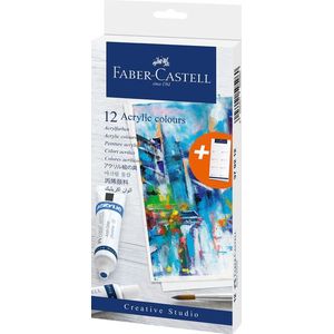 Acrylverf Faber-Castell 12 stuks assorti kleuren [5x]