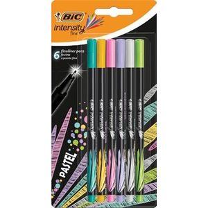 Bic fineliner Intensity, blister met 6 stuks in geassorteerde pastelkleuren