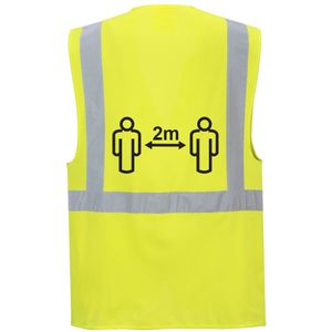 Social distance Executive Vest 2m maat 3 XL, Yellow