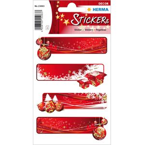 Herma 15063 Stickers Geschenketiketten rood, glitter