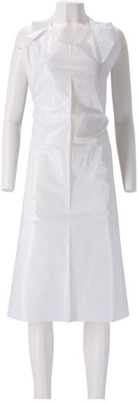 10x Schort CMT 125x80cm 20mu geruwd op blok PE wit 100 stuks [10x]