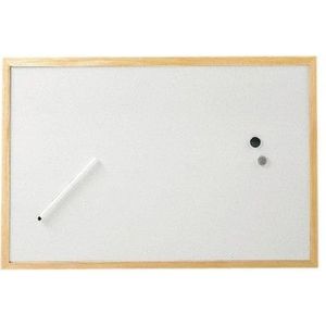 Whitebord gelakarton staal, form. 40 x 60, houten frame [10x]