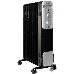 Inventum KO931B - Oliegevulde radiator - Elektrische kachel - Tot 60 m³ - 3 standen - 2000W - Zwart/Zilver