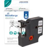 MediaRange Plastic tape cassette, for label printers using Dymo D1/45013/S0720530, permanent adhesive, 12mm, 7m, laminated, blac