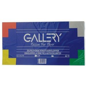 Gallery enveloppen ft 114 x 229 mm, met venster rechts, stripsluiting, pak van 50 stuks