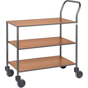 Geheel gelaste Design-trolley 3 planken, hout kersen