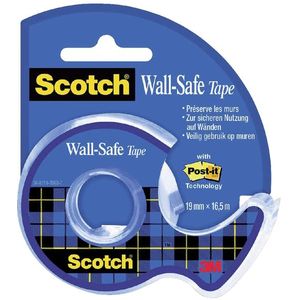 Plakband Scotch 19mmx16.5m Wall Safe  handafroller