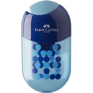 Puntenslijper Faber-Castell met gum 3 kleuren in een display