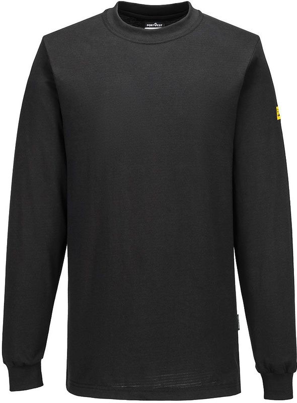Anti-statisch ESD T-Shirt Lange Mouw maat S, Black