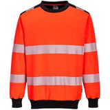 PW3 Hi-Vis Sweatshirt met ronde hals maat 4XL, Red/Black