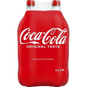 4x Frisdrank Coca Cola regular petfles 1.5 liter [4x]