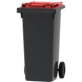 Mini-container | Grijs/rood | Inhoud: 120 liter
