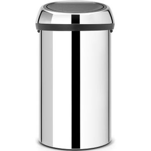 Brabantia Touch Bin Prullenbak - 60 liter - Brilliant Steel