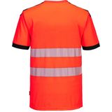 PW3 Hi-Vis Vision T-Shirt Korte Mouw maat Small, RedBlack