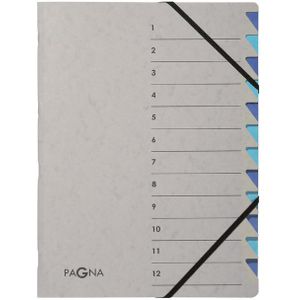 Sorteermap Pagna Easy A4 12 tabs lichtblauw/donkerblauw