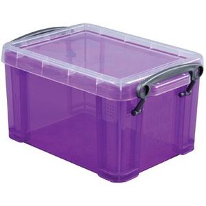 Really Useful boxes transparante opbergdoos 1,6 l paars