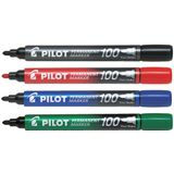 Viltstift PILOT 100 rond fijn rood [12x]