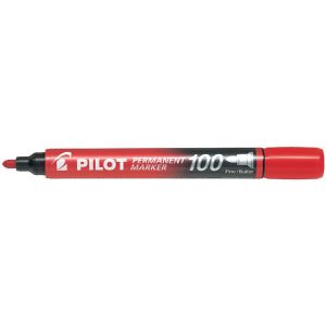 Viltstift PILOT 100 rond fijn rood [12x]