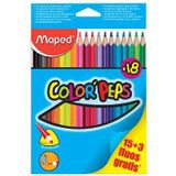 Kleurpotlood Maped color\'peps 15 kleurpotloden + 3 fluo