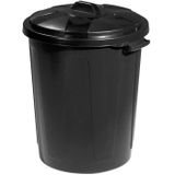 Kunststof Afvalbak - Zwart - 70 Liter
