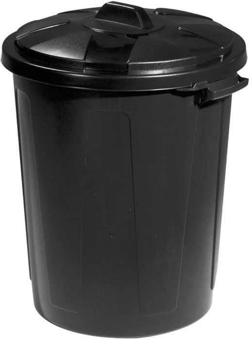 Kunststof Afvalbak - Zwart - 70 Liter