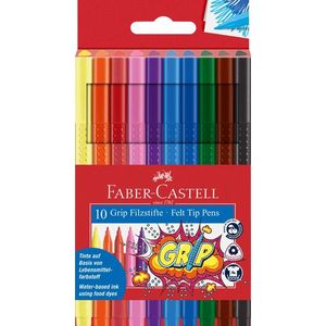 Viltstiften Faber-Castell GRIP Colour etui 10 stuks [10x]