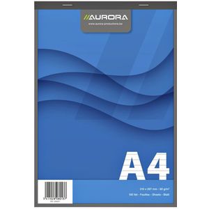 Schrijfblok Aurora A4 lijn 100 vellen 60gr assorti [10x]