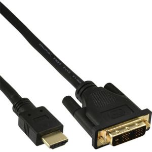 Kabel inLine HDMI DVI 18 1 pin M/M 2 meter zwart
