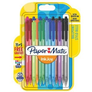 Paper Mate balpen InkJoy 100 RT, blister 15 + 5 gratis