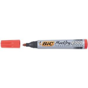Bic permanent marker 2000-2300 rood, schrijfbreedte 1,7 mm, ronde punt [12x]