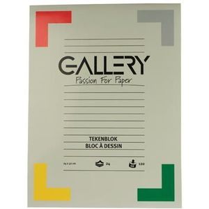 Gallery tekenblok, houtvrij papier, 120 g/mA2, ft 24 x 32 cm, blok van 24 vel