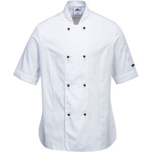 Rachel Ladies korte mouwen chef-koksjack maat Small, White