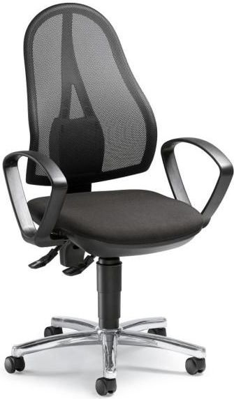 Bureaustoel COMFORT NET met armleggers zwart/antraciet vaste armleggers verchroomd Permanentcontact-mechanisme