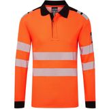 PW3 Modaflame Knit HVO Vlamvertragend Poloshirt met lange mouw maat L, Orange/Black