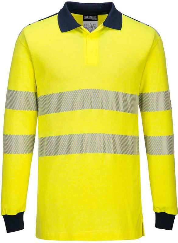 PW3 Vlamvertragende Modaflame Hi-Vis Poloshirt maat L, Yellow/Navy