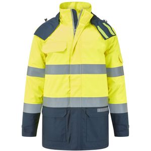 Bizflame Rain  Hi-Vis Multi-Norm Contrast FR Winterjack maat L, Yellow/Navy
