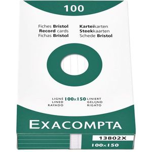 Systeemkaart Exacompta 100x150mm lijn wit [10x]