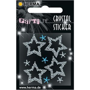 Crystal stickers ster zilver blauw [3x]