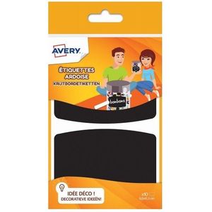 Avery Krijtbordetiketten zwart, afneembaar ARDO10