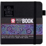 Schets-notitieboek Sakura 12x12cm 140gr 80vel zwart [5x]